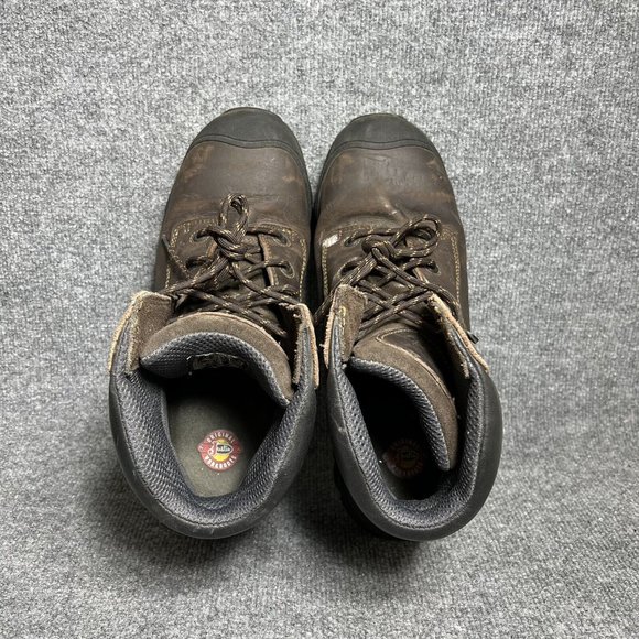 Justin Original Work Steel Toe Boots Mens 11.5 Brown Black Lace Up main image 4
